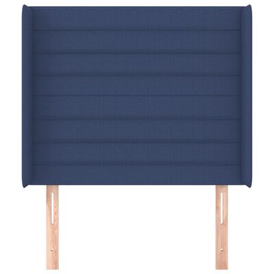 vidaXL Čelo postele so záhybmi modré 93x16x118/128 cm látka