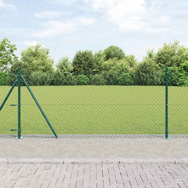 vidaXL Stĺp na plot. Zelen&aacute; 25 x 1 m (sieťka 40 x 40 mm) Ocel a PVC
