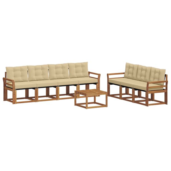 vidaXL Z&aacute;hradn&aacute; s&uacute;prava gaučov s vank&uacute;&scaron;om 8 pcs Pr&iacute;rodn&aacute; a b&eacute;žov&aacute;