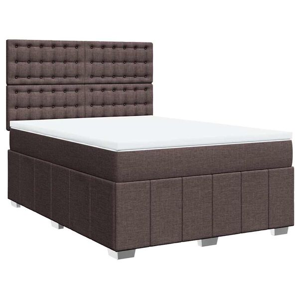 vidaXL Boxspring posteľ s matracom tmavohned&aacute; 140x190 cm l&aacute;tka