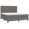 vidaXL Boxspring posteľ s matracom siv&aacute; 160x200 cm umel&aacute; koža