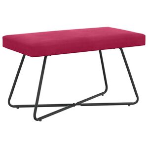 vidaXL lavička V&iacute;no červen&eacute; 80 x 40 x 45 cm Zamat