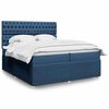 vidaXL Boxspring posteľ s matracom modr&aacute; 200x200 cm l&aacute;tka