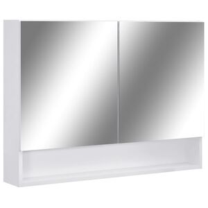 vidaXL LED k&uacute;peľňov&aacute; zrkadlov&aacute; skrinka biela 80x15x60 cm MDF
