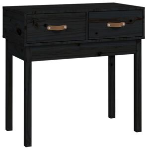 vidaXL Konzolov&yacute; stol&iacute;k čierny 76,5x40x75 cm mas&iacute;vne borovicov&eacute; drevo