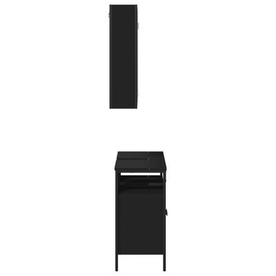 vidaXL 2-dielna sada kúpeľňového nábytku čierna kompozitné drevo