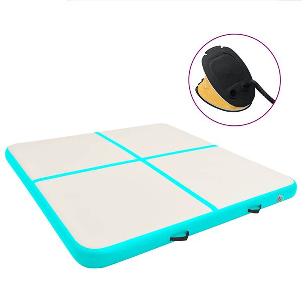 vidaXL Nafukovacia žinenka s pumpou 200x200x10 cm, PVC, zelen&aacute;