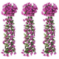 vidaXL Umelé kvetinové girlandy 3 ks svetlofialové 85 cm