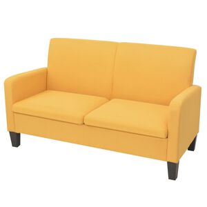 vidaXL Dvojmiestna pohovka, 135x65x76 cm, žlt&aacute;