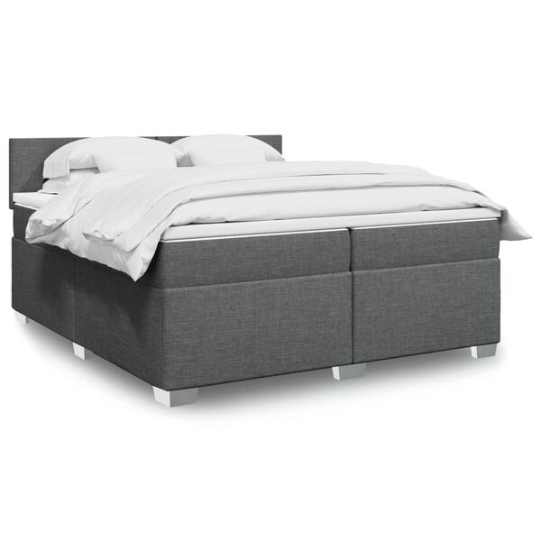 vidaXL Boxspring posteľ s matracom tmavosiv&aacute; 200x200 cm l&aacute;tka