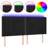 vidaXL Čelo postele s LED čierne 183x16x118/128 cm zamat