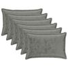 vidaXL Poťah na podložku 6 pcs HOUTEN Tmavosiv&aacute; 50 x 80 cm Flanel