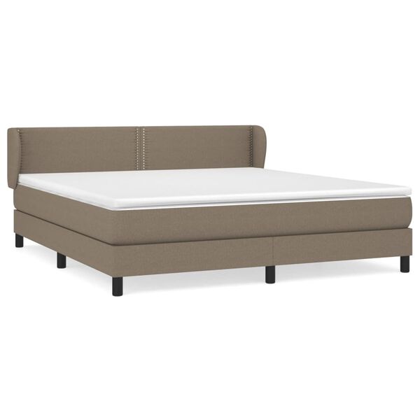 vidaXL Posteľn&yacute; r&aacute;m boxspring s matracom sivohned 180x200 cm l&aacute;tka