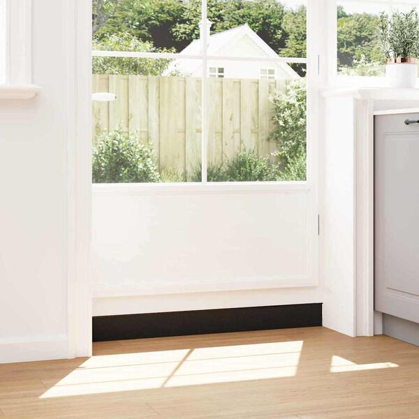 vidaXL Samolepiace tesnenia dver&iacute; s kefou 6 pcs Čierna 100 cm