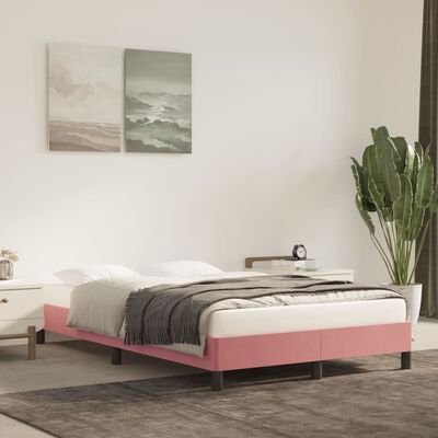 vidaXL Rám postele ružové 120x190 cm zamat