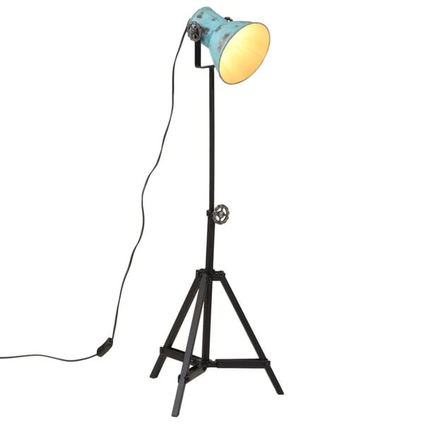 vidaXL Podlahov&aacute; lampa 25 W &scaron;muhovan&aacute; modr&aacute; 35x35x65/95 cm E27