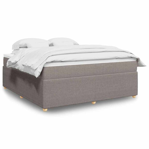 vidaXL Posteľný rám boxspring s matracom sivohned 180x200 cm látka