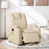 vidaXL Elektrické masážne sklápacie kreslo krémové látka