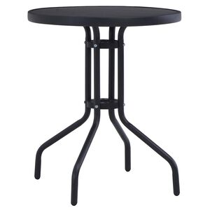 vidaXL Z&aacute;hradn&yacute; st&ocirc;l čierny 80 cm oceľ a sklo