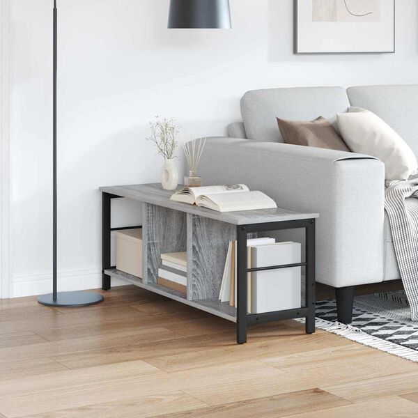 vidaXL Reg&aacute;l na knihy Siv&yacute; Sonoma 102 x 32 x 40,5 cm Kompozitn&eacute; drevo