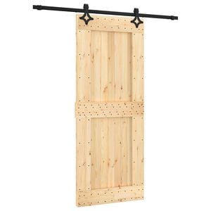 vidaXL Posuvn&eacute; dvere 85 x 210 cm Mas&iacute;vne borovicov&eacute; drevo (neupraven&eacute;)