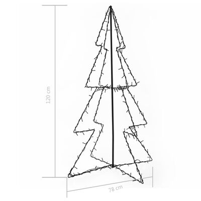 vidaXL Vianočný stromček, kužeľ, 160 LED, dovnútra aj von 78x120 cm