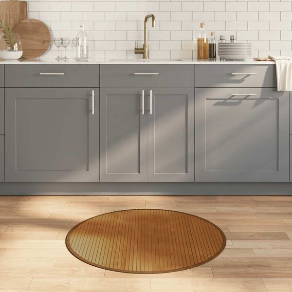 vidaXL Koberec okr&uacute;hly hned&yacute; 80 cm bambus