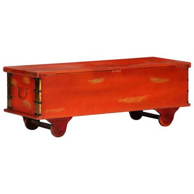 vidaXL Úložný box, červený 110x40x40 cm, akáciový masív