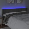 vidaXL Čelo postele s LED tmavosiv&eacute; 203x16x78/88 cm zamat