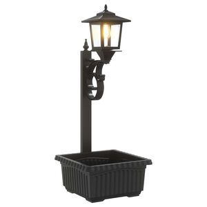 vidaXL Stĺpov&aacute; lampa s kvetin&aacute;čom Čierna 29 x 28 x 74 cm ABS a PP