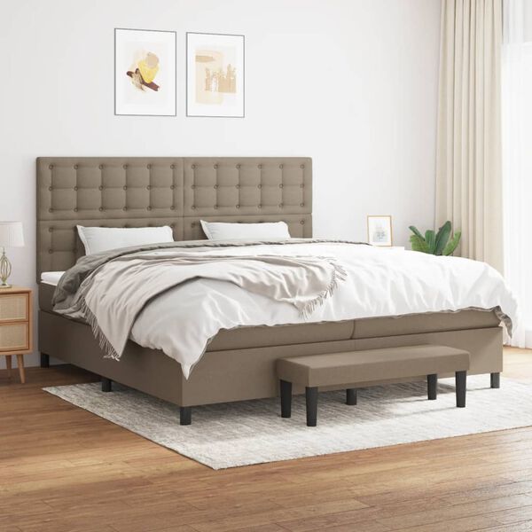 vidaXL Boxspring posteľ s matracom sivohned&yacute; 200x200 cm l&aacute;tka