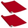 vidaXL Samolepiace tapety na n&aacute;bytok 2 ks, červen&eacute; 500x90 cm, PVC