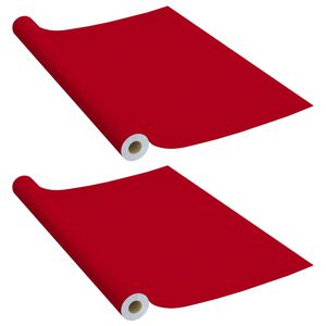 vidaXL Samolepiace tapety na n&aacute;bytok 2 ks, červen&eacute; 500x90 cm, PVC