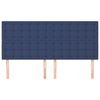 vidaXL Čelo postele modr&eacute; 200x5x118/128 cm l&aacute;tkov&eacute;