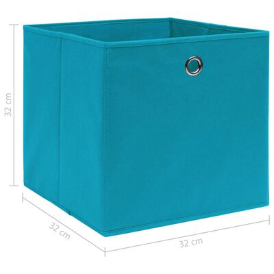 vidaXL Úložné boxy 10 ks, svetlomodré 32x32x32 cm, látka