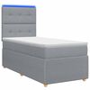 vidaXL LED boxspring posteľ s matracom Svetlosiv&aacute; 90 x 190 cm L&aacute;tka