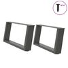vidaXL Nohy konferenčn&eacute;ho stol&iacute;ka v tvare U, 2 ks, antracitov&eacute;, 70 x (30-31) cm, oceľ