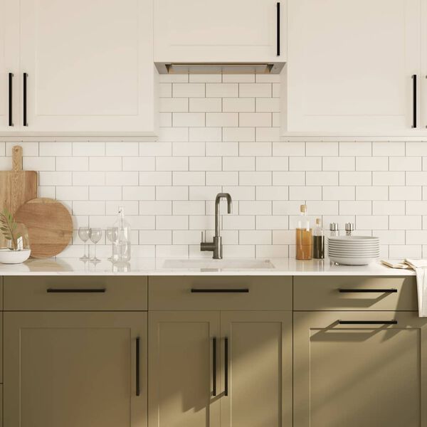 vidaXL Rukov&auml;te na skrinku 5 ks čierne 224 mm nehrdzavej&uacute;ca oceľ