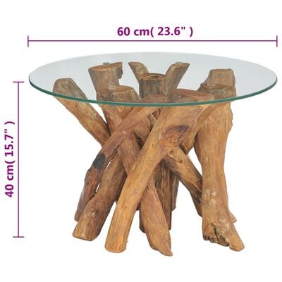 vidaXL Konferenčný stolík z masívneho teakového dreva, 60 cm