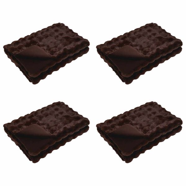 vidaXL Umel&yacute; kr&aacute;lič&iacute; kožu&scaron;inov&yacute; pl&eacute;d 4 pcs ťavov&aacute; 220 x 240 cm