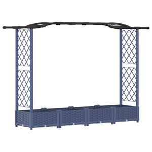 vidaXL Vyv&yacute;&scaron;en&yacute; z&aacute;hon s mriežkou a strechou Siv&aacute; 207 x 40 x 123 cm PP