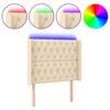 vidaXL Čelo postele s LED kr&eacute;mov&eacute; 93x16x118/128 cm l&aacute;tka