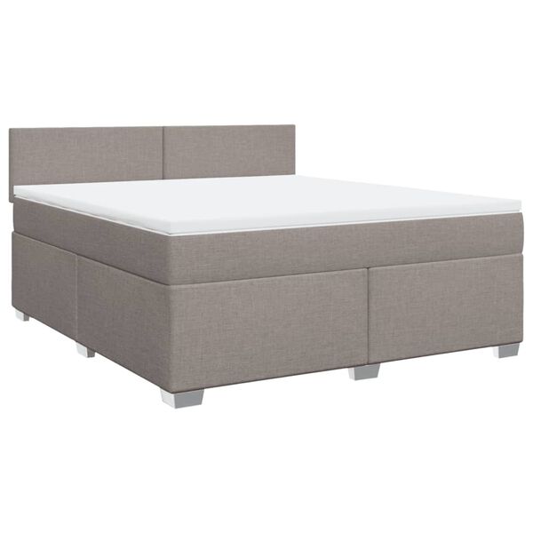 vidaXL Posteľn&yacute; r&aacute;m boxspring s matracom sivohned 180x200 cm l&aacute;tka
