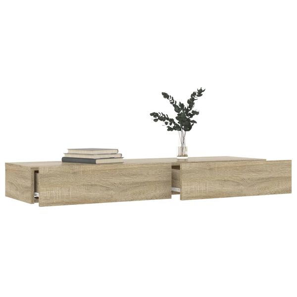 vidaXL TV skrinka s LED svetlami dub sonoma 120x35x15,5 cm