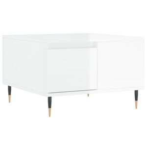vidaXL Konferenčn&yacute; stol&iacute;k leskl&yacute; biely 55x55x36,5 cm spracovan&eacute; drevo