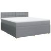 vidaXL Boxspring posteľ s matracom bledosivá 180x200 cm látka