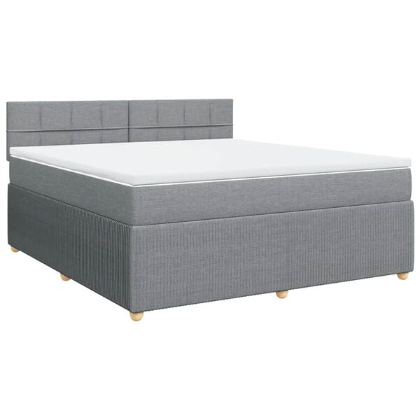 vidaXL Boxspring posteľ s matracom bledosivá 180x200 cm látka