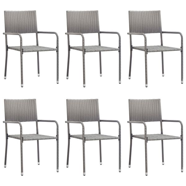 vidaXL 7-dielna z&aacute;hradn&aacute; jed&aacute;lensk&aacute; s&uacute;prava siv&aacute;