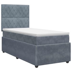 vidaXL Posteľ boxspring s matracom Tmavosiv&aacute; 80 x 200 cm Zamat
