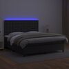vidaXL Boxspring posteľ s matracom a LED čierna 180x200 cm umelá koža